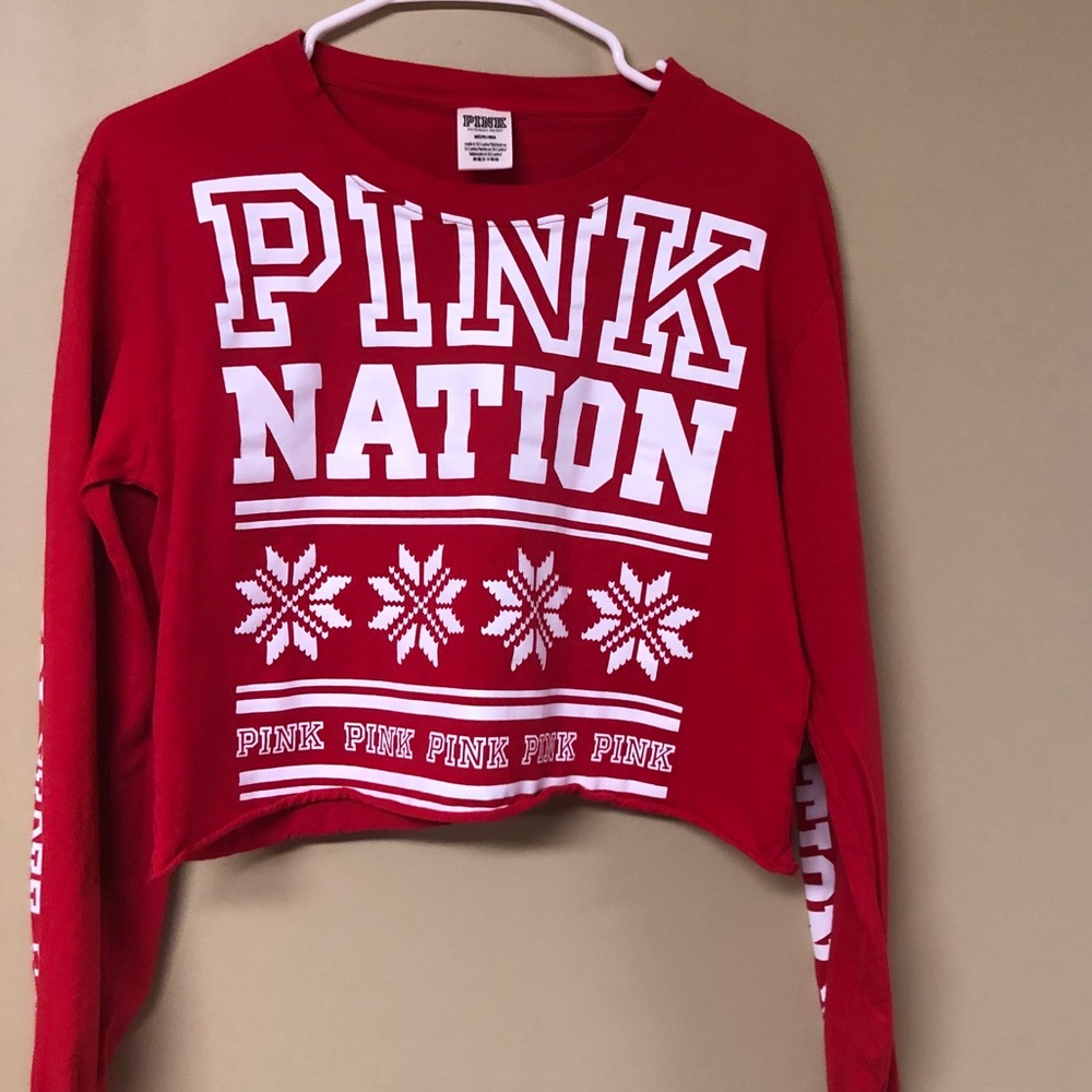 3/$20 Victoria’s Secret PINK Nation Cropped Tee